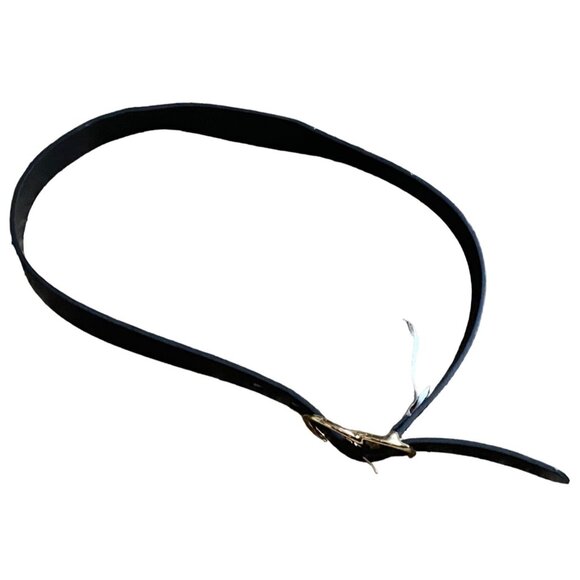 Womens Belt W/ Gold Closure Buckle And 5 Adjustable Openings-Black-Small - Picture 1 of 6